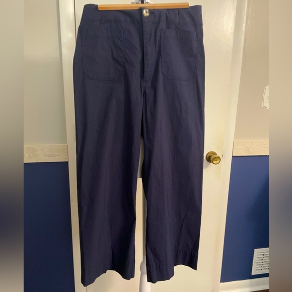 NWT Anthropologie Wide Leg Trousers Navy Size 32 - Picture 2 of 15